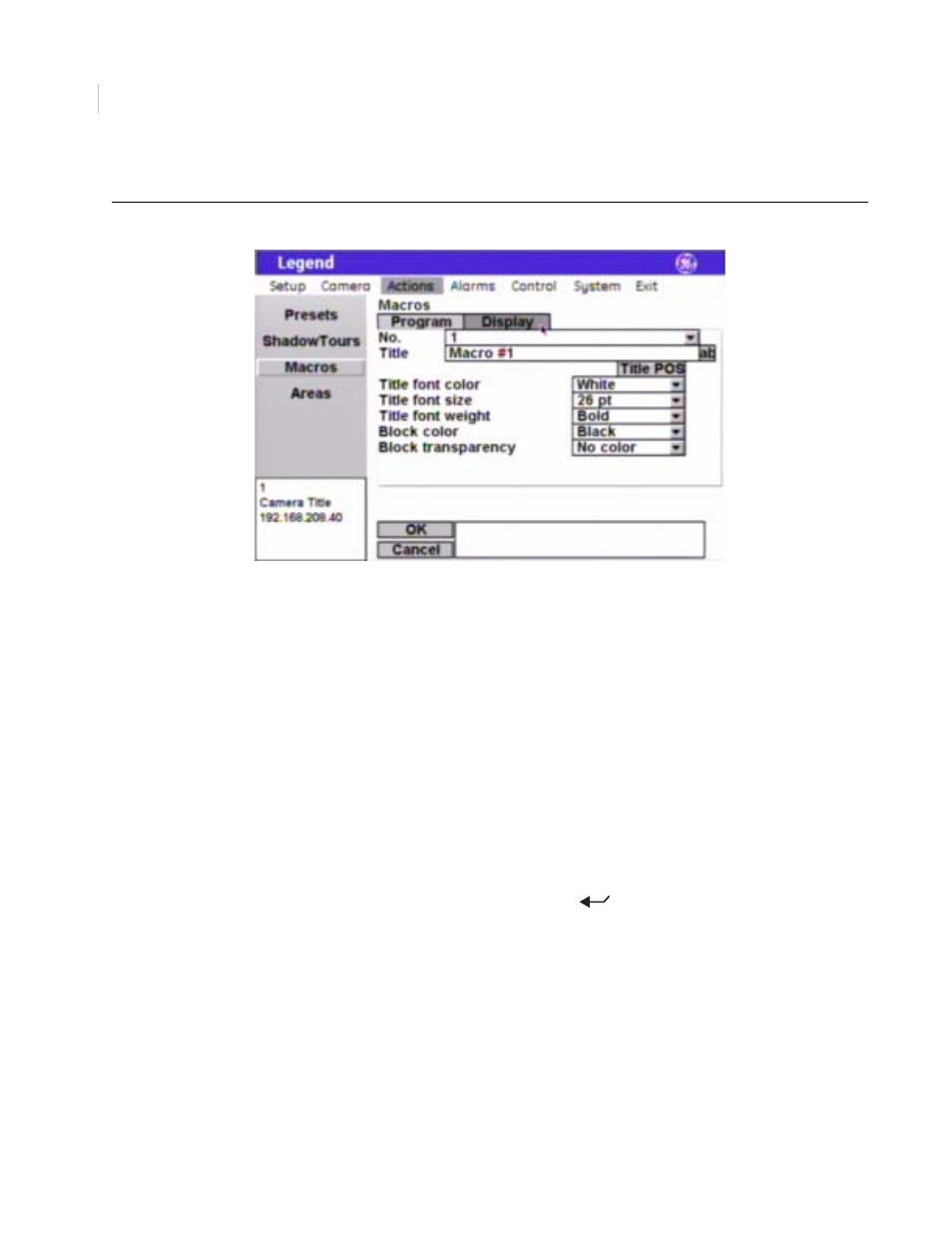 GE Monogram Security Legend Camera User Manual | Page 46 / 77