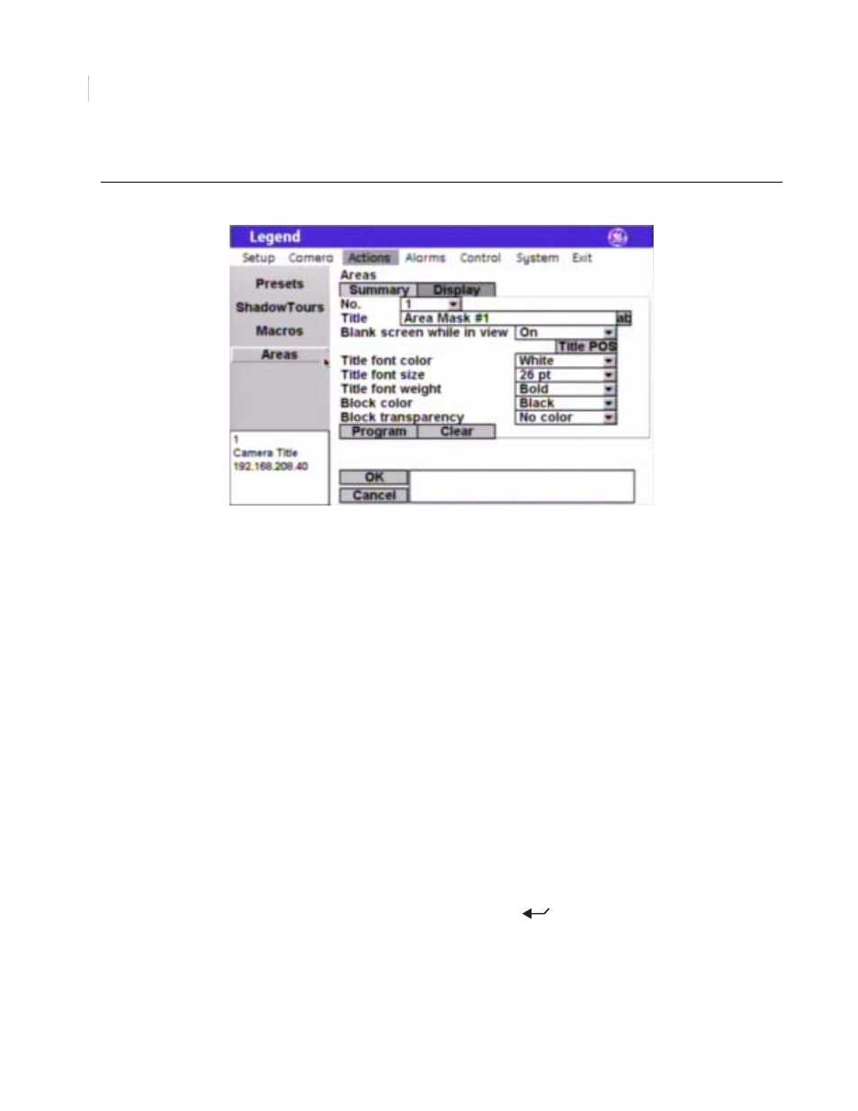 GE Monogram Security Legend Camera User Manual | Page 48 / 77