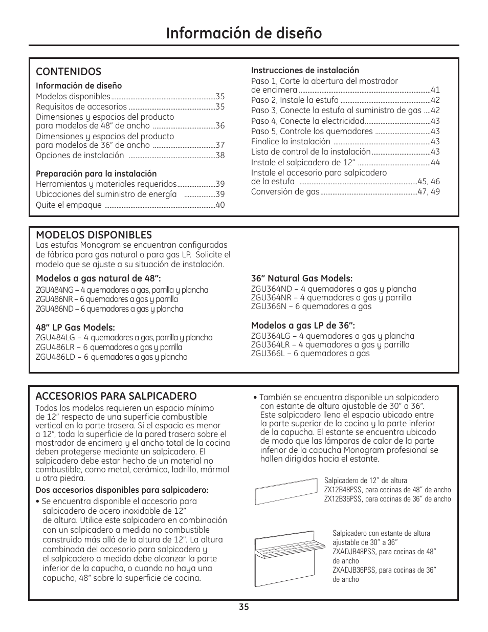 GE Monogram Professional Rangetop User Manual | Page 35 / 52