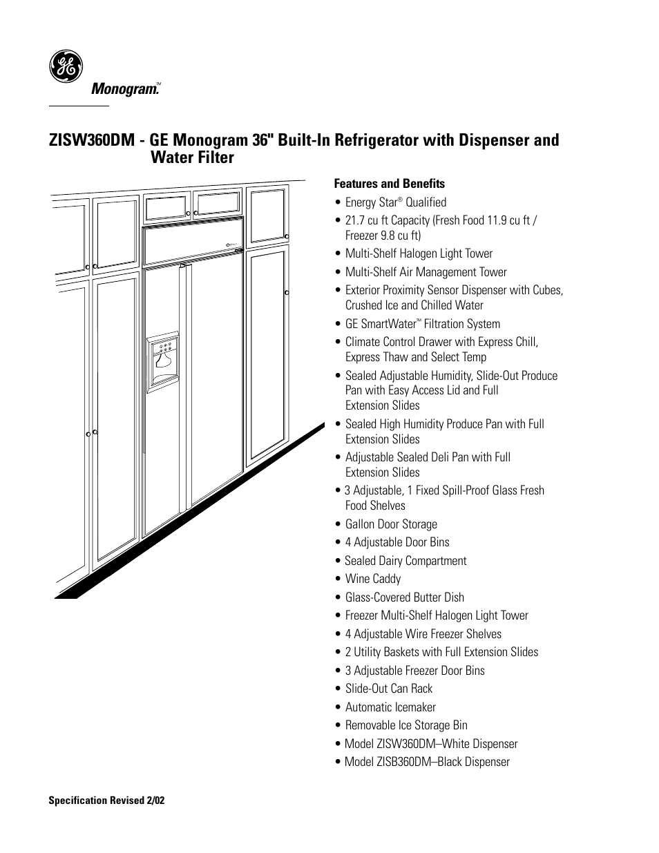 Monogram | GE Monogram ZISW360DM User Manual | Page 6 / 6