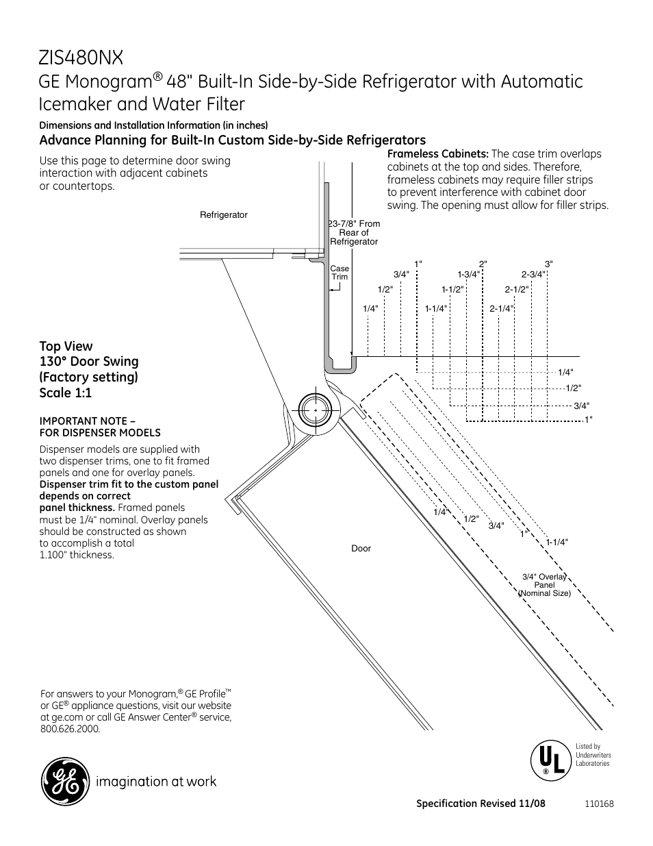 Zis480nx, Ge monogram, 696dia5 | GE Monogram ZIS480NX User Manual | Page 4 / 6