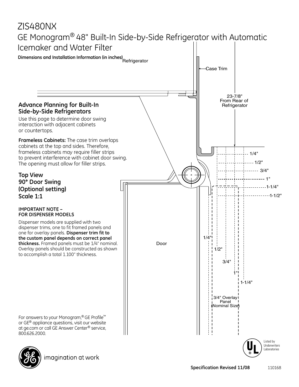 Zis480nx, Ge monogram, 696dia6 | GE Monogram ZIS480NX User Manual | Page 5 / 6