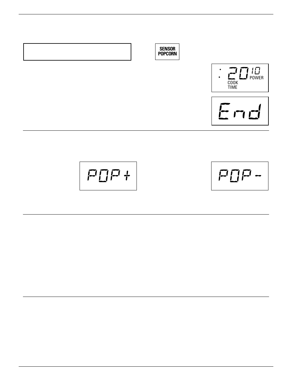Sensor beverage, Sensor popcorn | GE Monogram ZMC1090 Series User Manual | Page 20 / 36