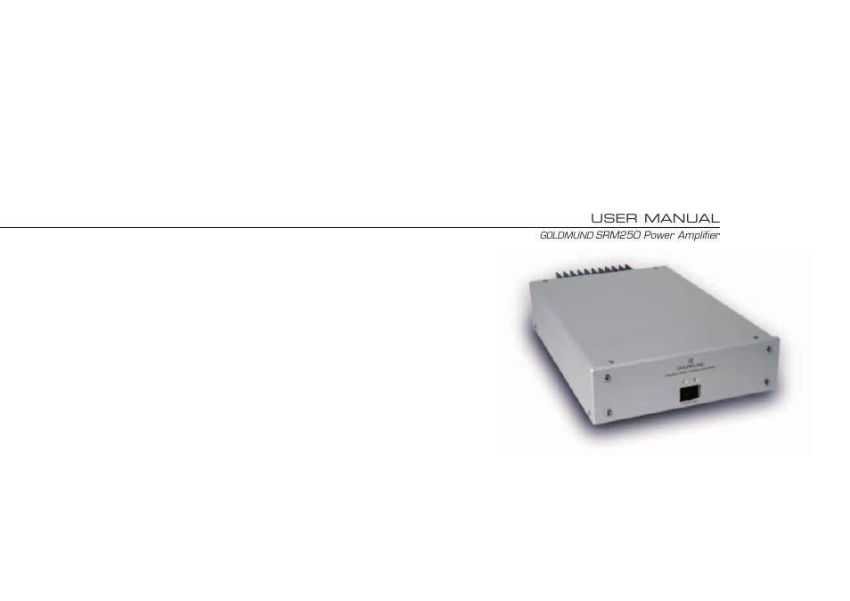Goldmund SRM250 User Manual | 10 pages