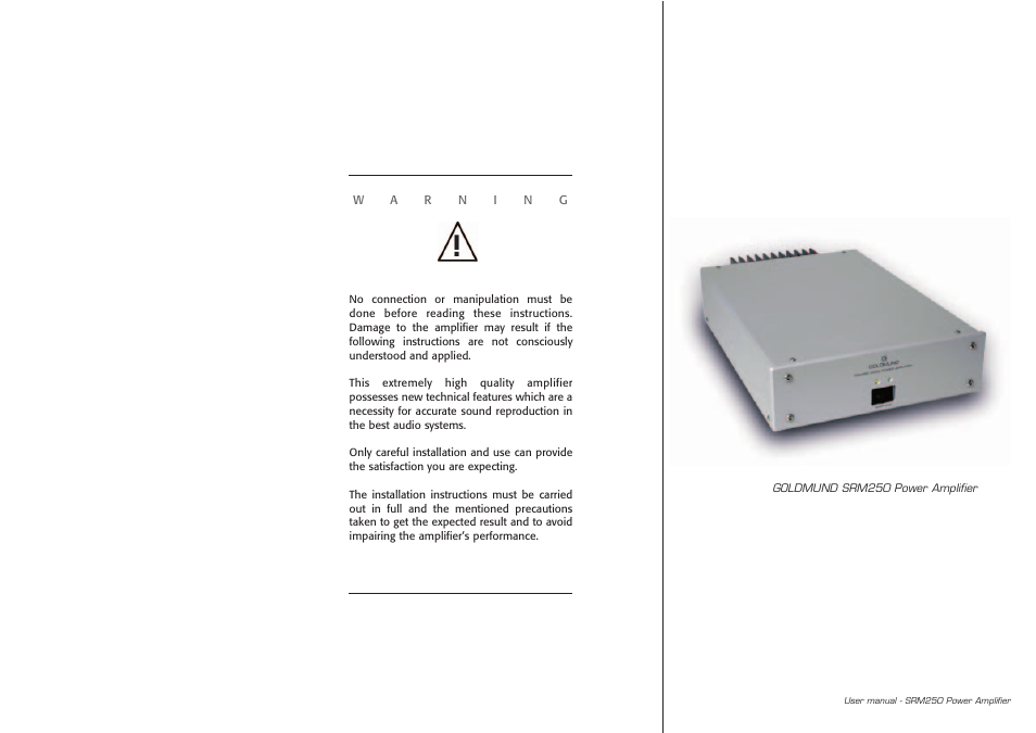 Goldmund SRM250 User Manual | Page 3 / 10
