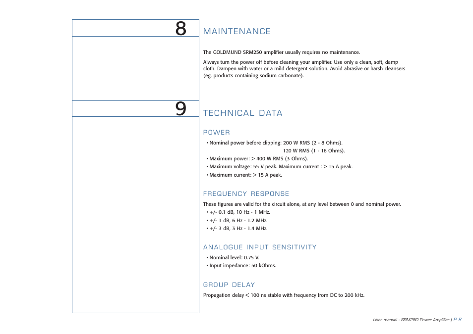 Goldmund SRM250 User Manual | Page 9 / 10