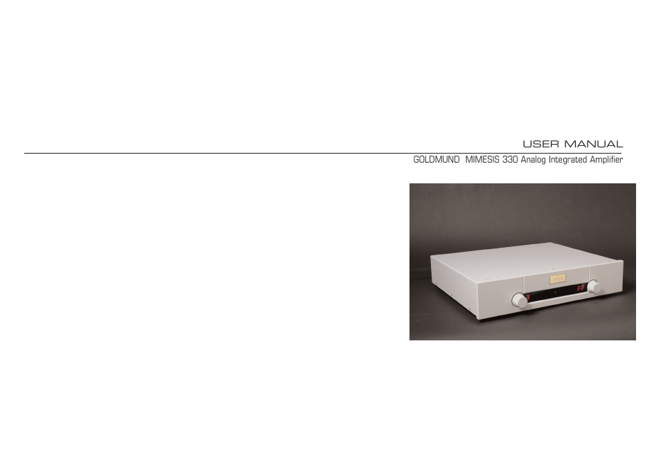 Goldmund MIMESIS 330 User Manual | 12 pages