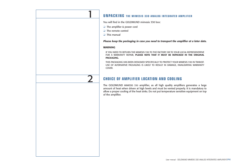 Goldmund MIMESIS 330 User Manual | Page 5 / 12