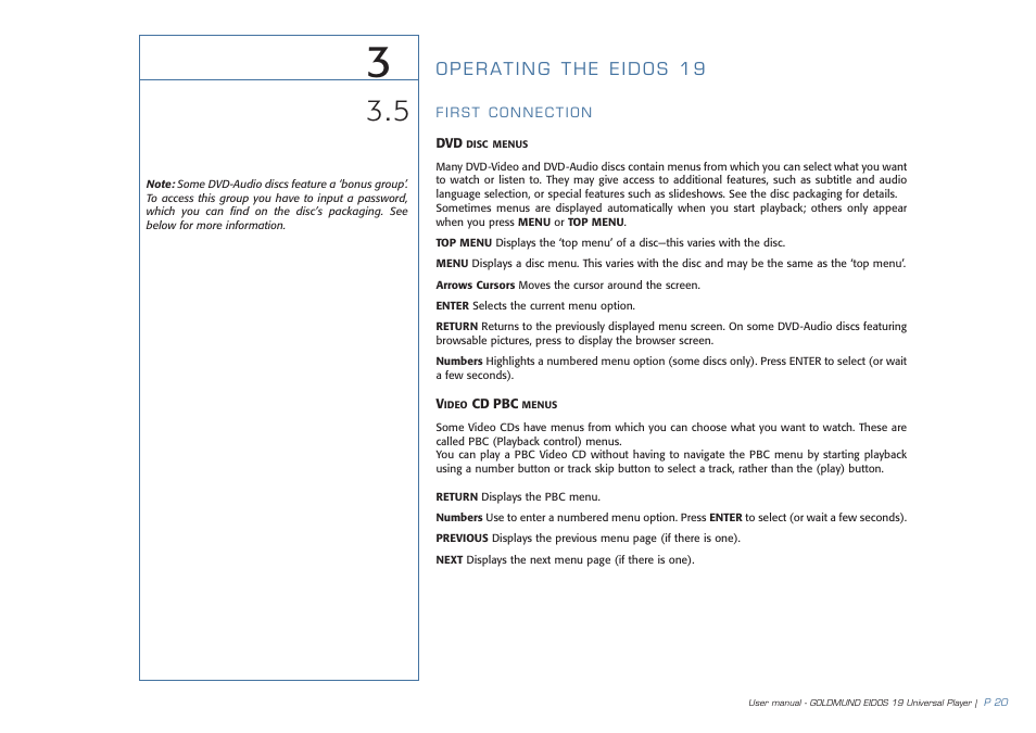 Goldmund 19 User Manual | Page 23 / 48