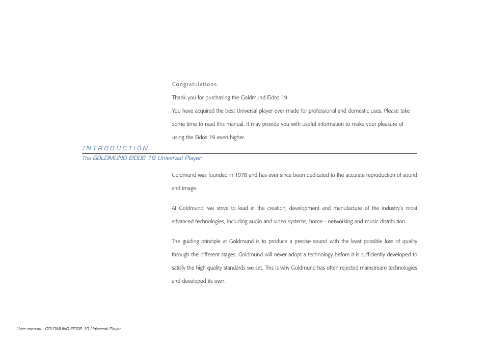 Goldmund 19 User Manual | Page 3 / 48