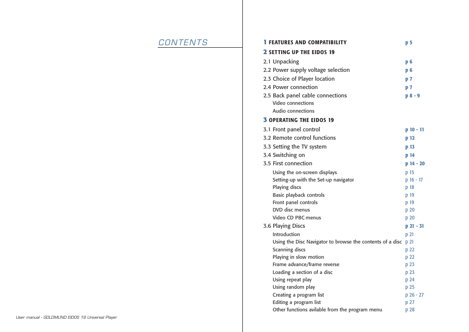 Goldmund 19 User Manual | Page 6 / 48