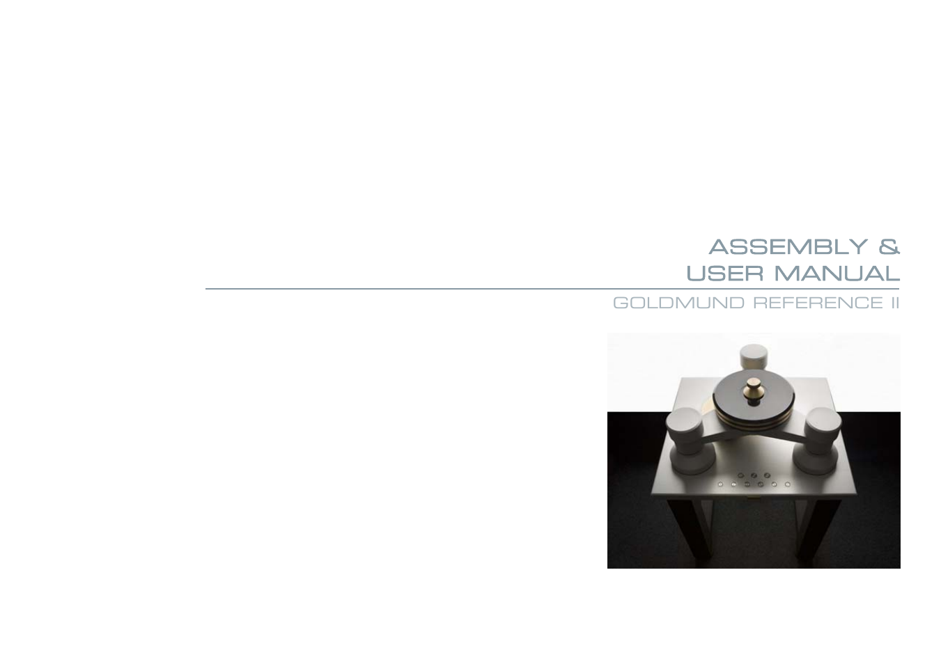 Goldmund Reference II Turntable User Manual | 21 pages