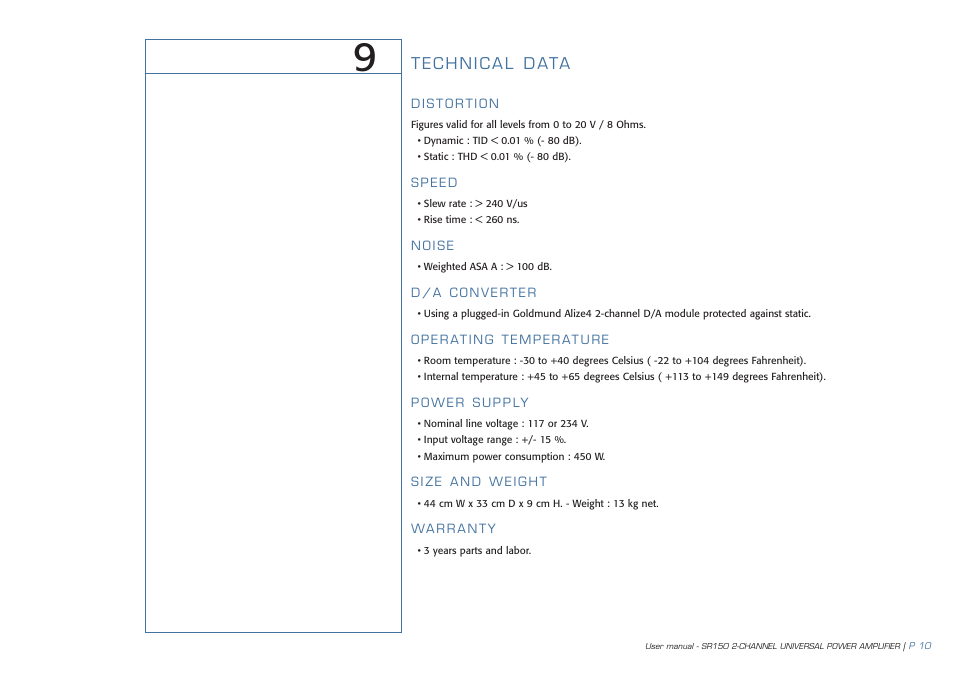 Goldmund SR150 User Manual | Page 11 / 11