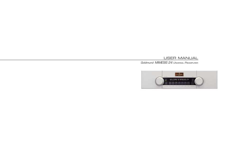 Goldmund MIMESIS 24 User Manual | 20 pages