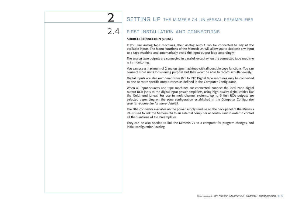Goldmund MIMESIS 24 User Manual | Page 10 / 20