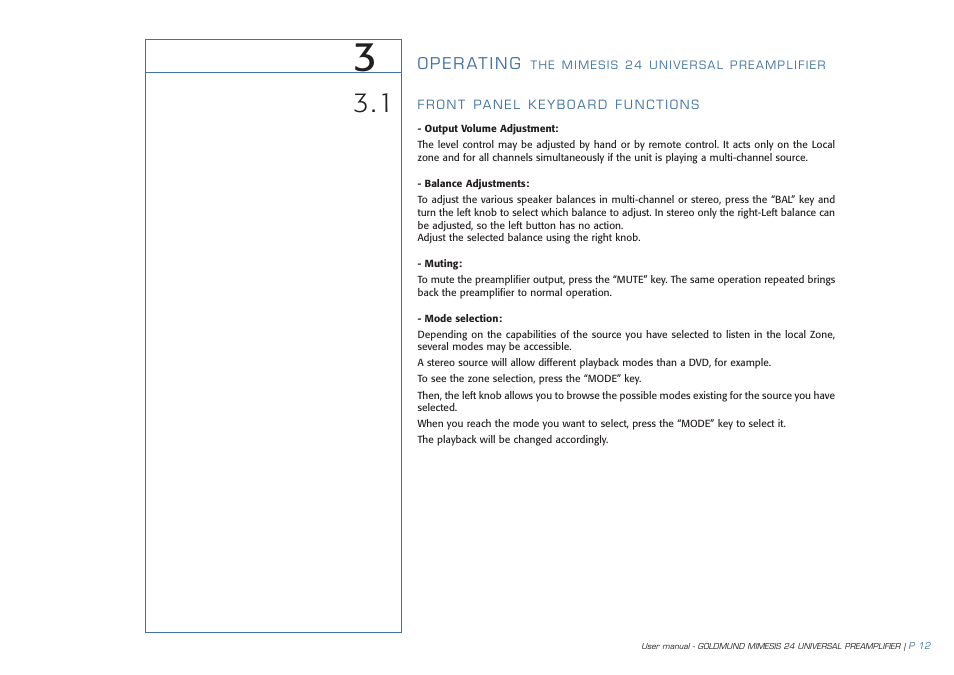 Goldmund MIMESIS 24 User Manual | Page 13 / 20