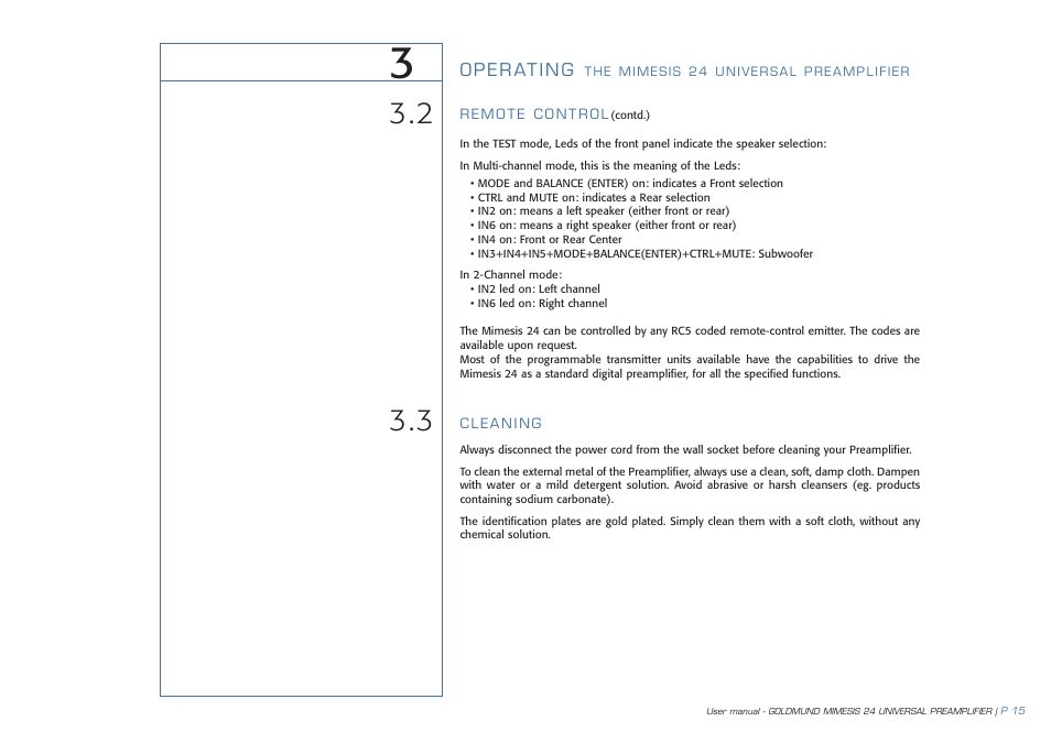 Goldmund MIMESIS 24 User Manual | Page 16 / 20
