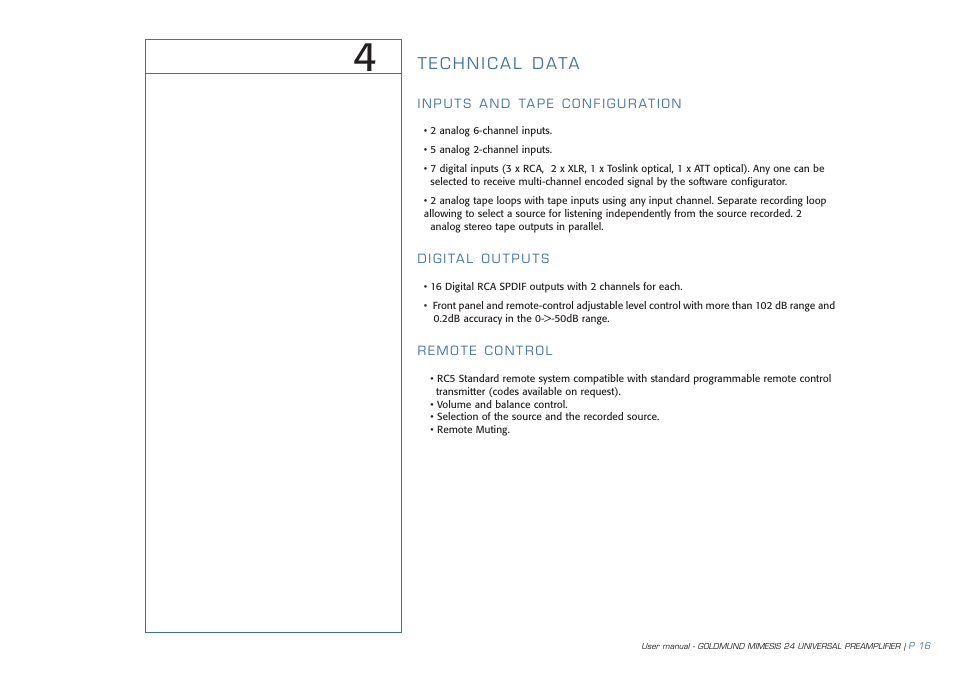 Goldmund MIMESIS 24 User Manual | Page 17 / 20
