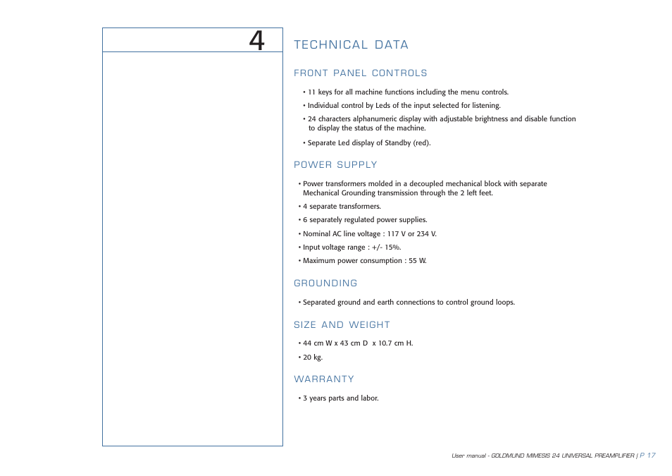 Goldmund MIMESIS 24 User Manual | Page 18 / 20