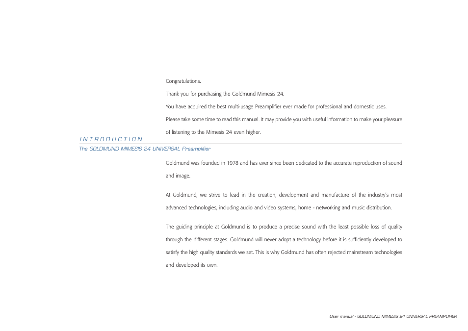 Goldmund MIMESIS 24 User Manual | Page 2 / 20