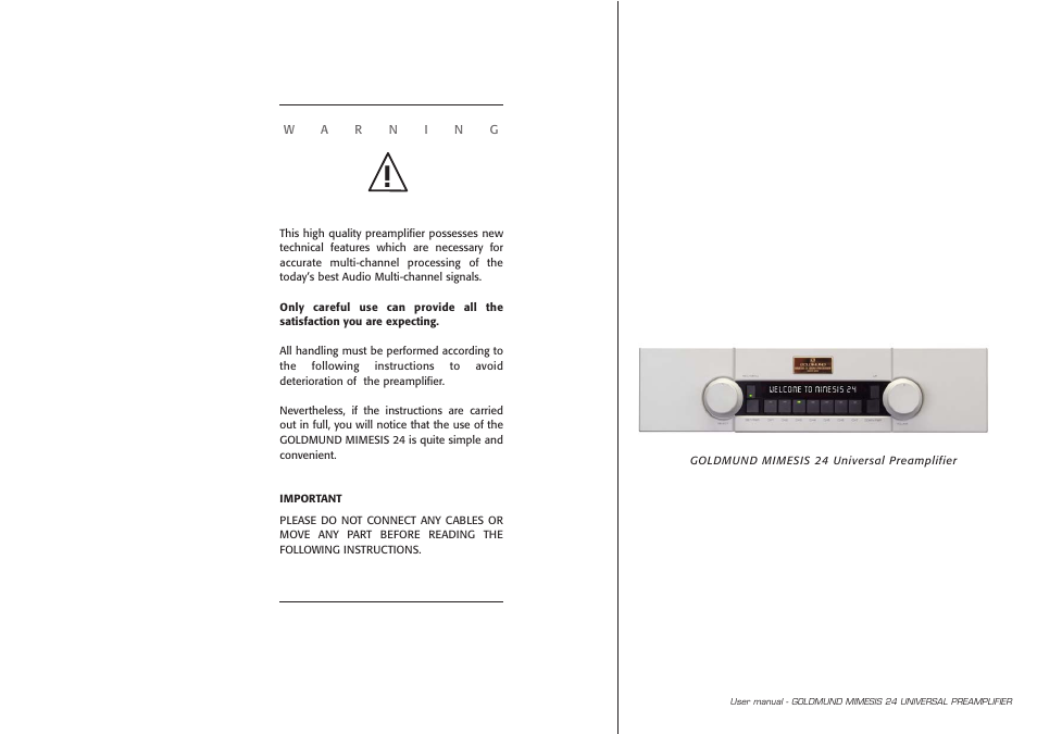 Goldmund MIMESIS 24 User Manual | Page 3 / 20