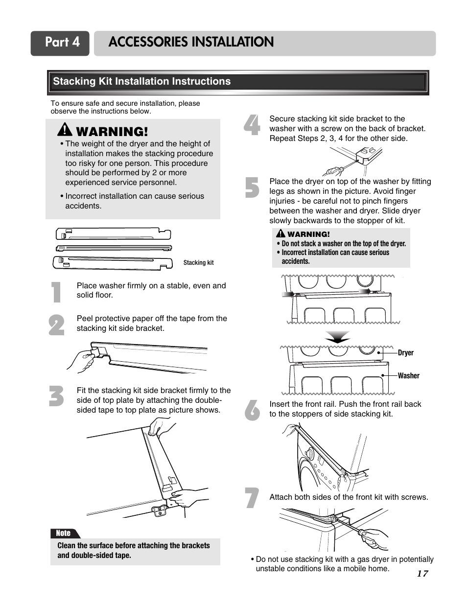Goldstar DLG3744W User Manual | Page 17 / 72