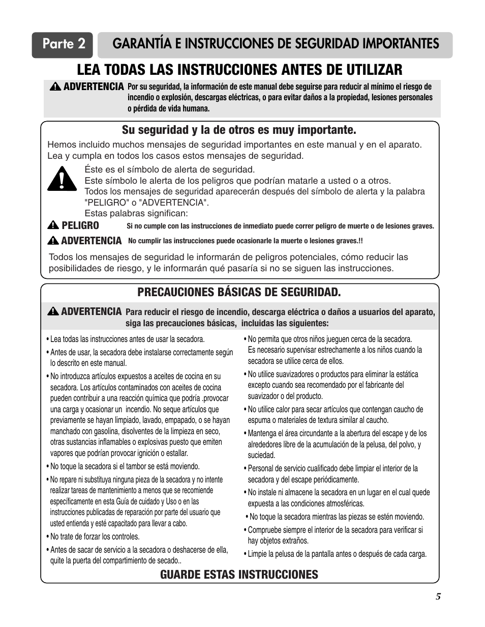 Lea todas las instrucciones antes de utilizar | Goldstar DLG3744W User Manual | Page 41 / 72