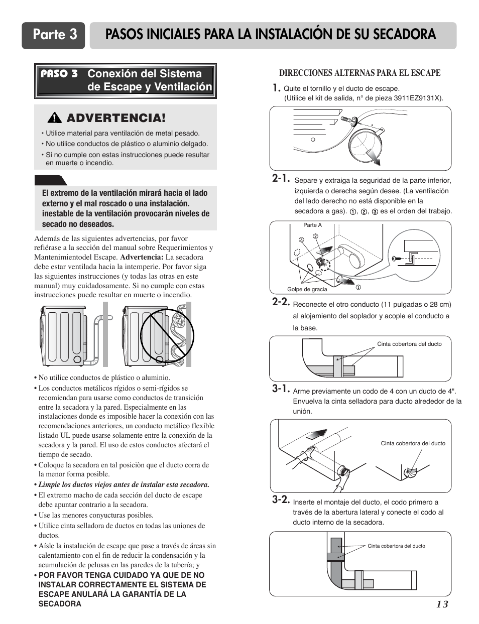 Advertencia | Goldstar DLG3744W User Manual | Page 49 / 72