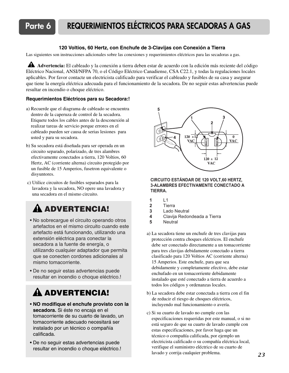 Advertencia | Goldstar DLG3744W User Manual | Page 59 / 72