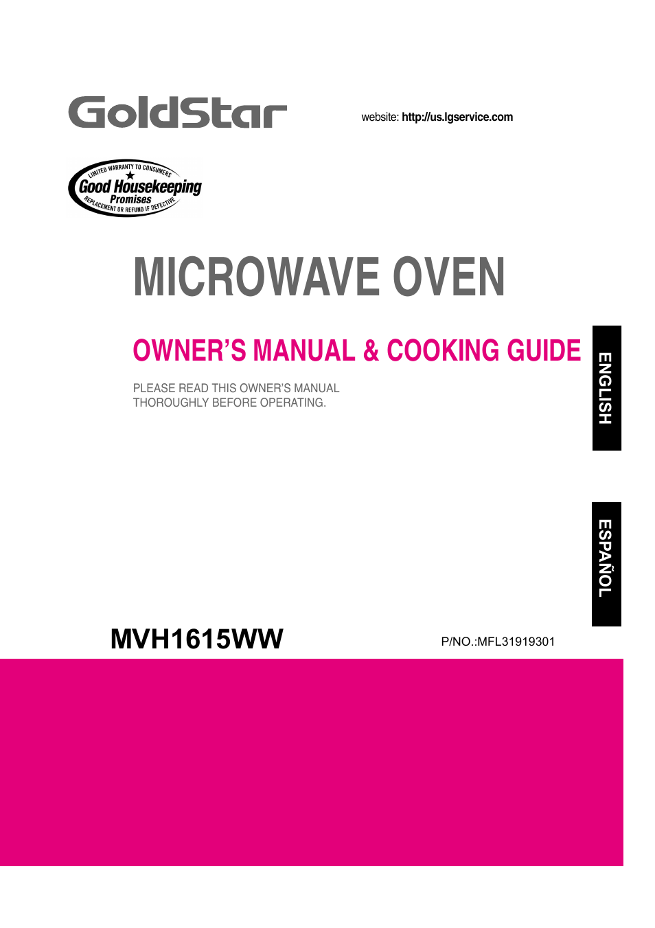 Goldstar MVH1615WW User Manual | 24 pages