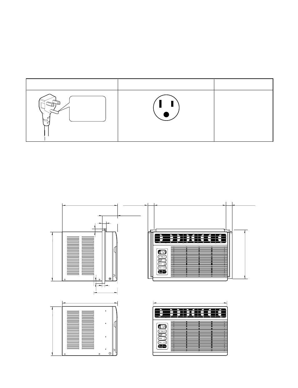 Troubleshooting guide, 3 electrical data, Line cord plug use wall receptacle power supply | 1 outside dimensions (unit: mm [in]), Removal from window, Use of extension cords | Goldstar LWJ0611PCG User Manual | Page 16 / 32