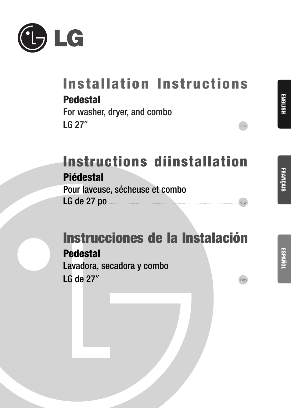 Goldstar LG 27 User Manual | 16 pages