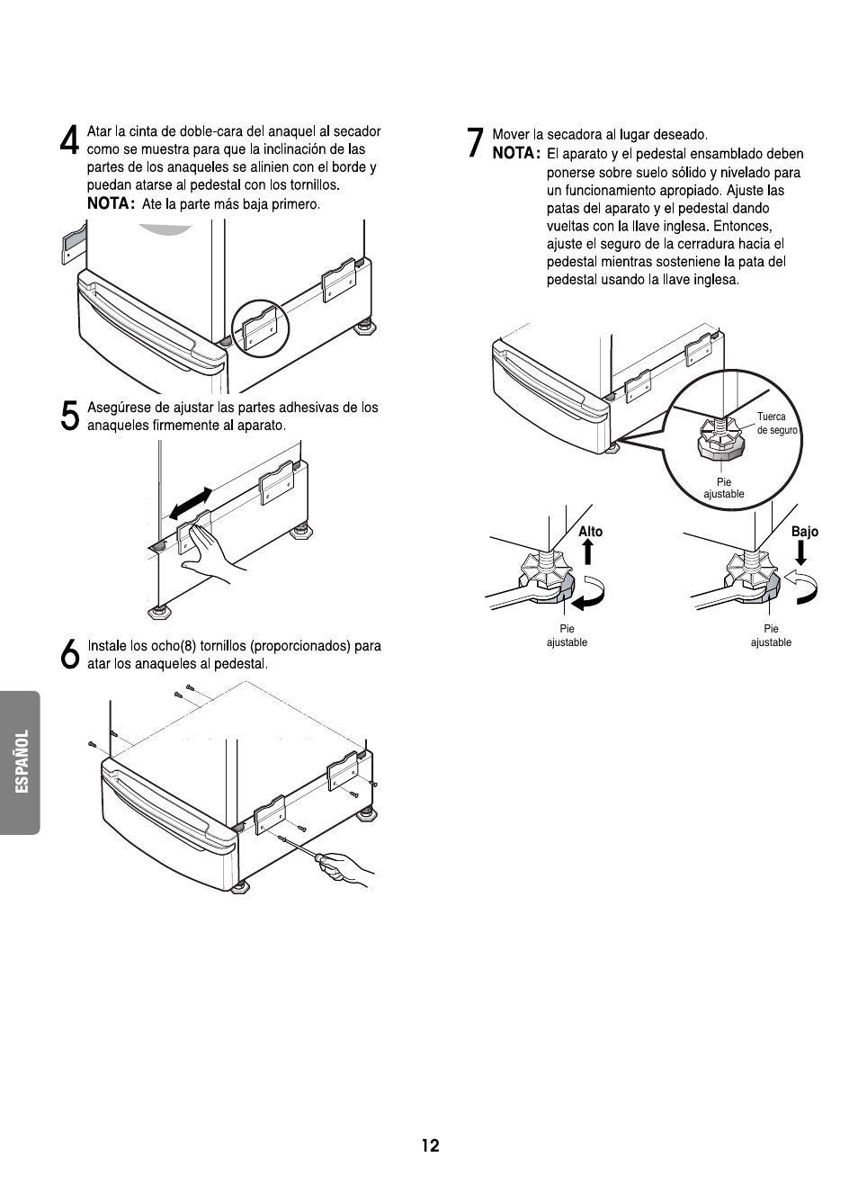 12 esp añol | Goldstar LG 27 User Manual | Page 12 / 16
