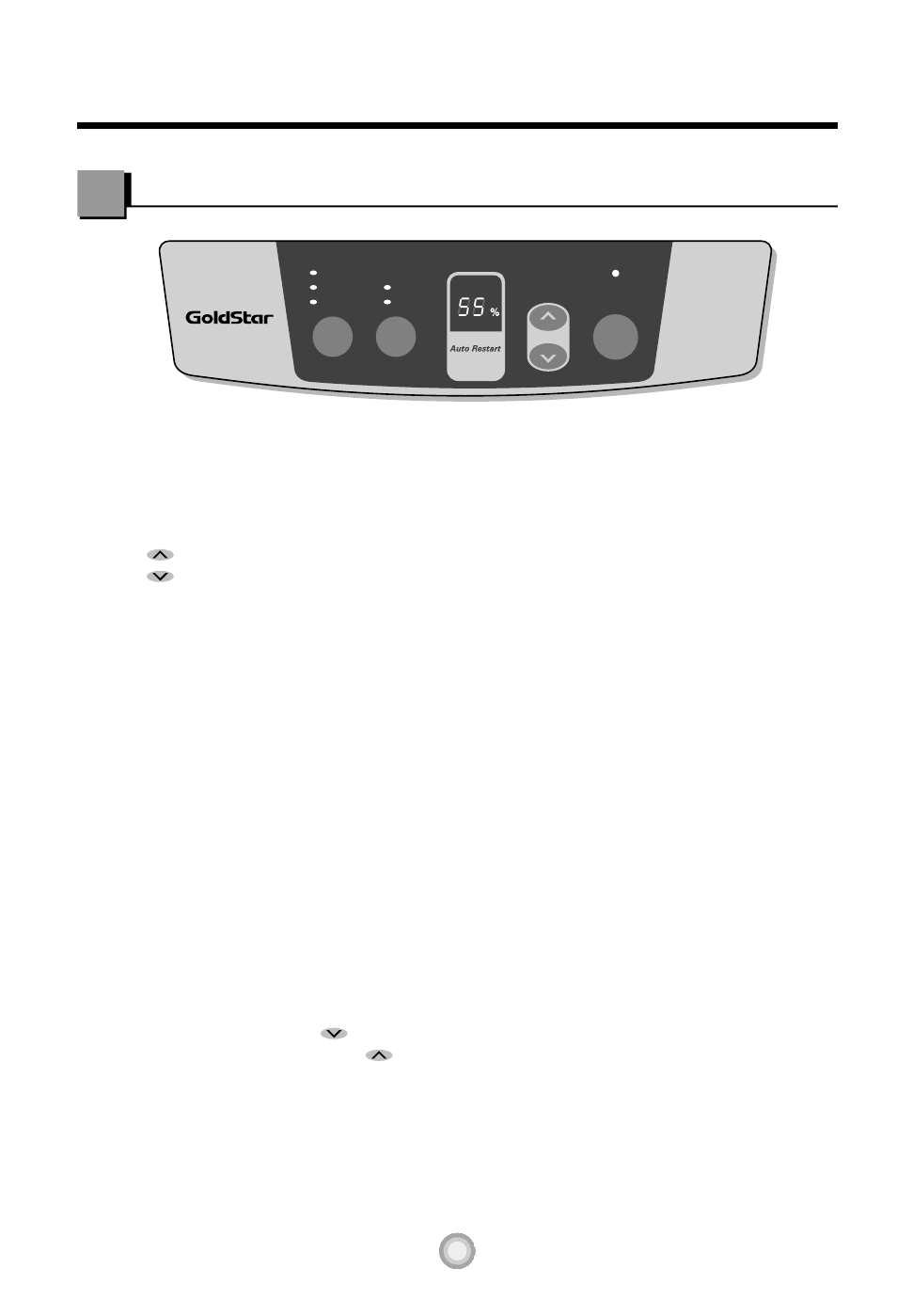 Operating your dehumidifier, Control panel | Goldstar DH50EL DH65E User Manual | Page 6 / 11