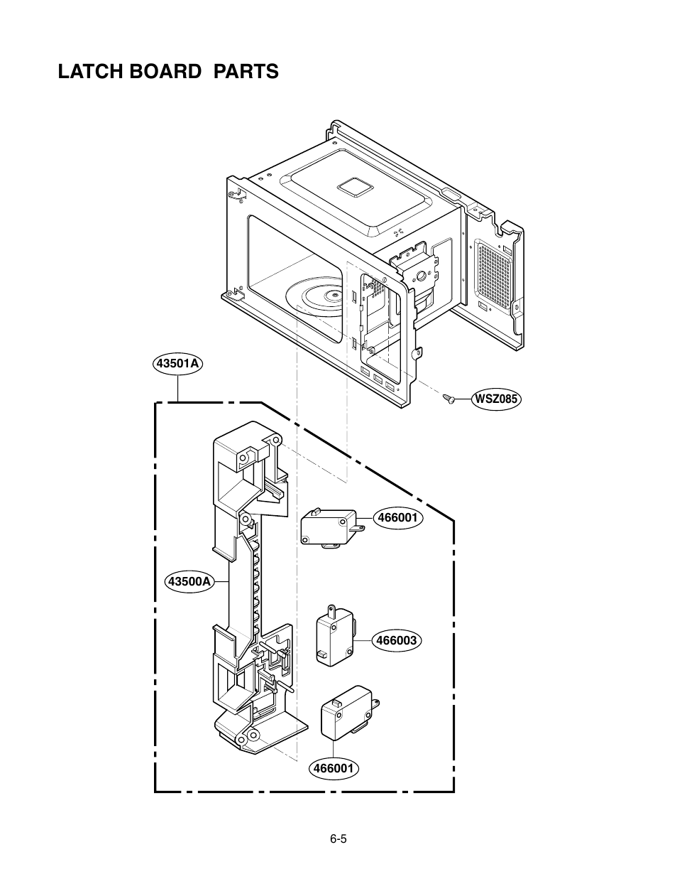 Latch board parts | Goldstar MA-2005ST User Manual | Page 42 / 46