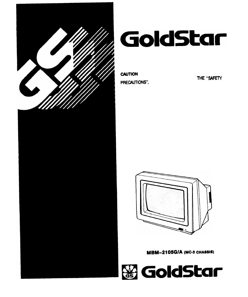 Goldstar MONOCHROME MONITOR MBM-2105GIA User Manual | 13 pages