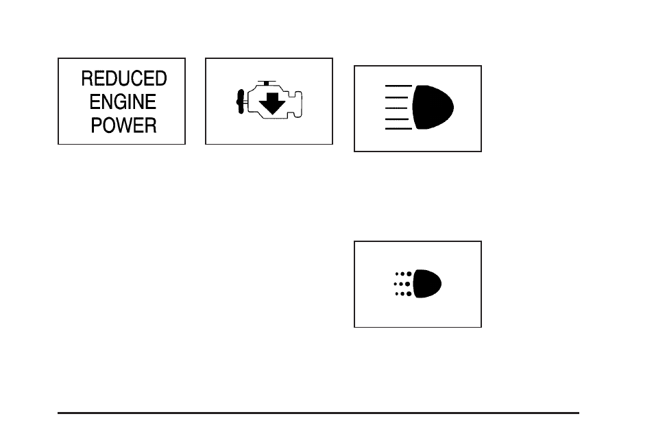 Reduced engine power light, Highbeam on light, Daytime running lamps (drl) indicator light | GMC 2006 Savana User Manual | Page 159 / 394