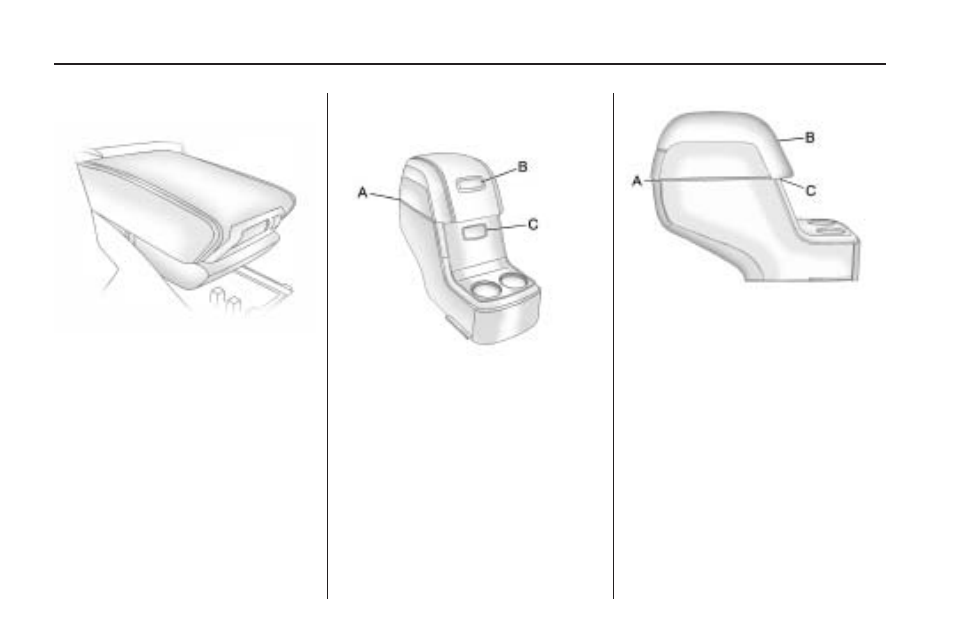Center console storage, Second row center console, Center console storage -50 second row center | Console -50 | GMC 2009 Acadia User Manual | Page 118 / 516