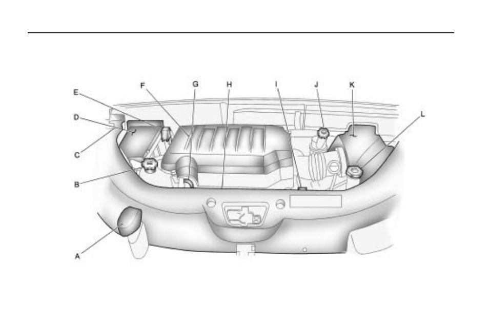 Engine compartment overview, Engine compartment, Overview -12 | GMC 2009 Acadia User Manual | Page 298 / 516