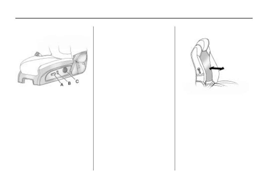 Power seats, Manual lumbar, Power seats -4 manual lumbar -4 | GMC 2009 Acadia User Manual | Page 8 / 516