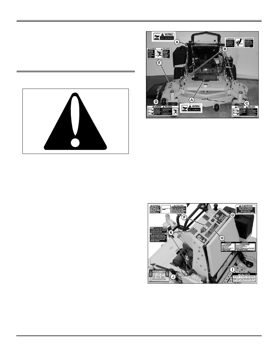 Safety labels | Great Dane Super Surfer Series II GSKH2561S User Manual | Page 4 / 78