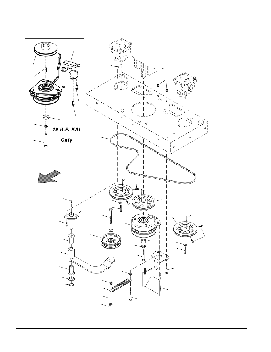 Hydrostatic pump drive and pto | Great Dane Super Surfer Series II GSKH2561S User Manual | Page 52 / 78