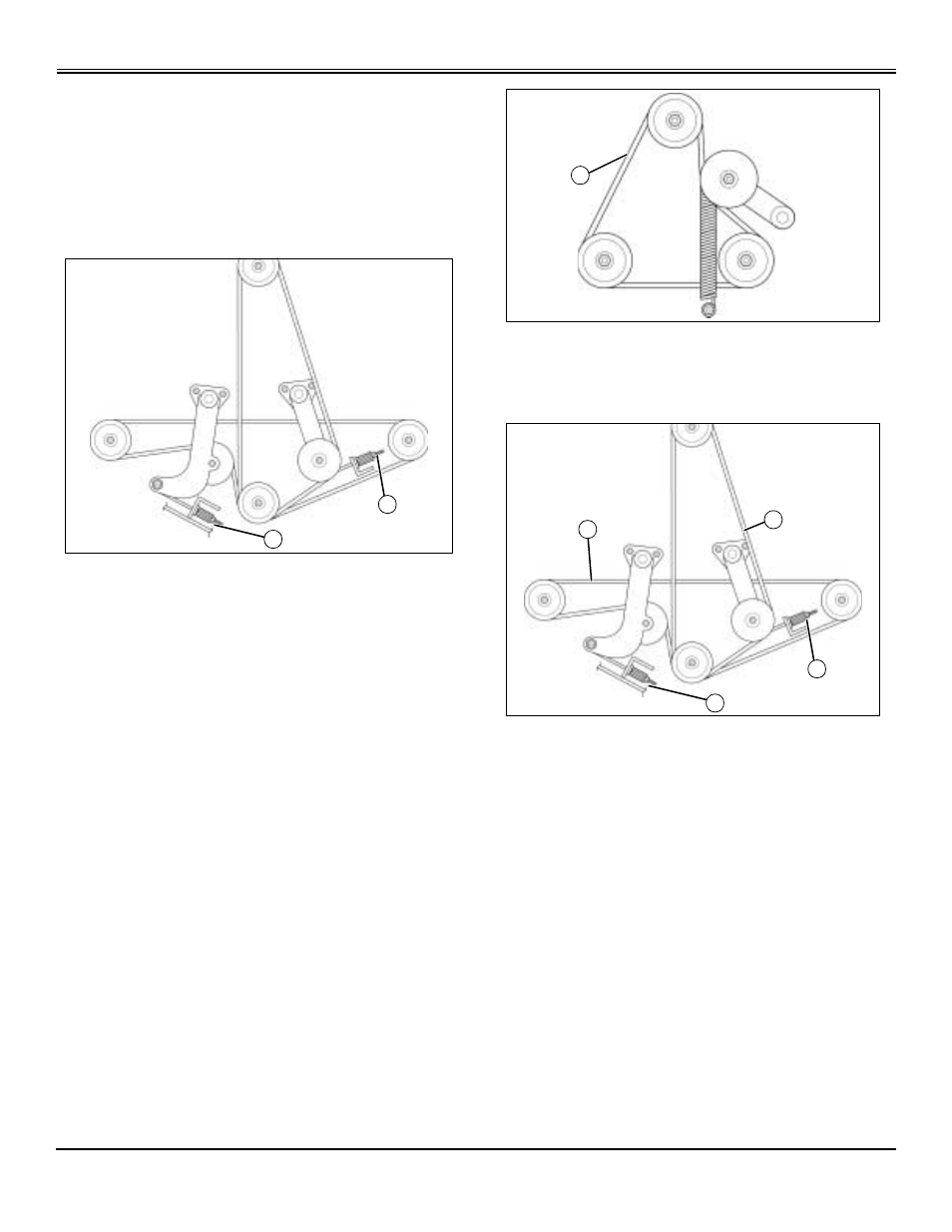 Service mower, Adjusting belt tension, Removing and installing mower deck drive belts | Great Dane Scamper HG GDB10025 User Manual | Page 21 / 88