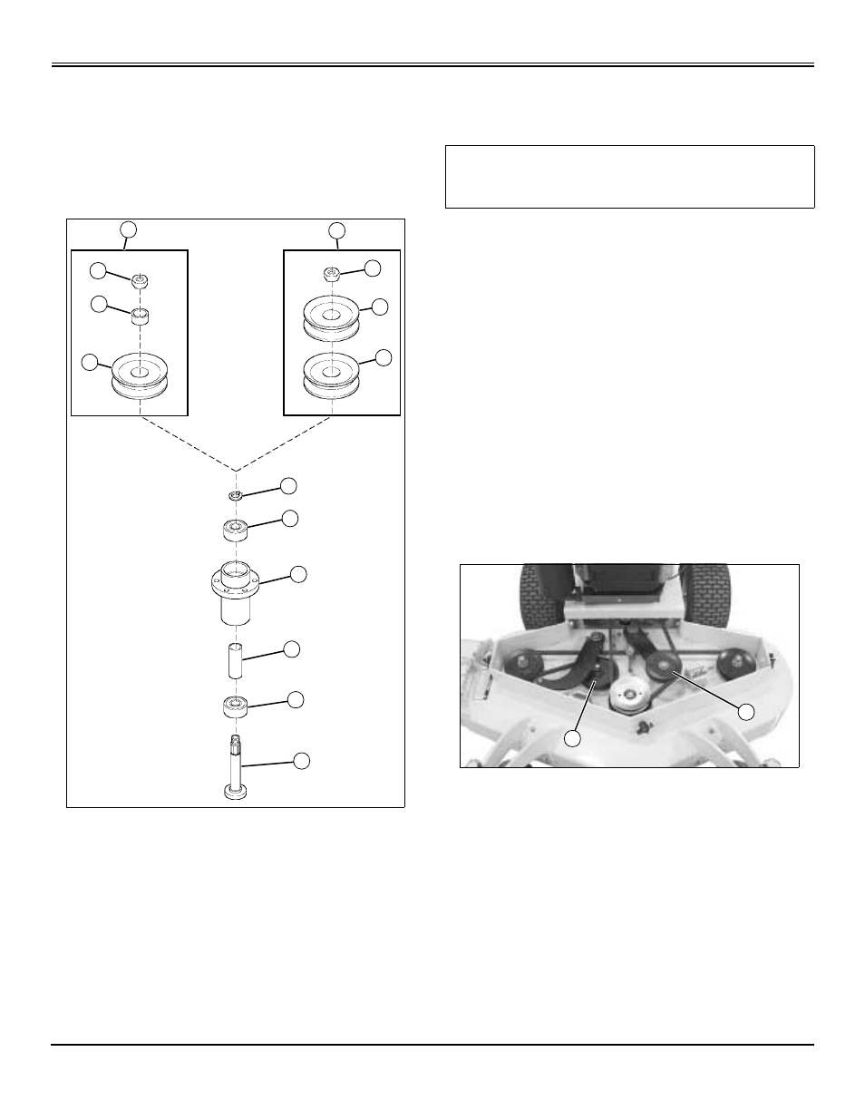 Replacing mower deck idler pulleys, Service mower | Great Dane Scamper HG GDB10025 User Manual | Page 24 / 88