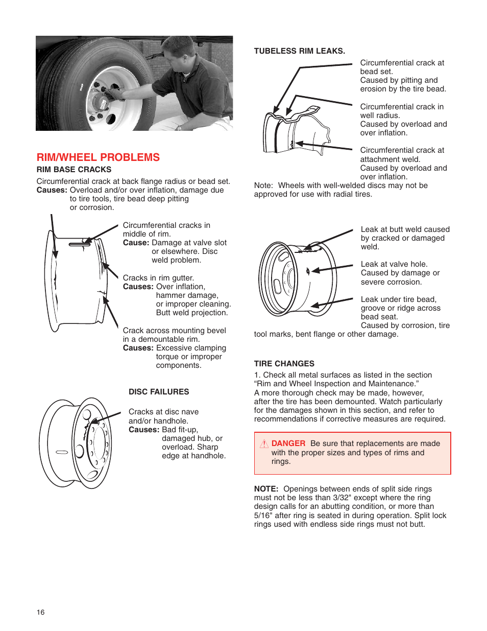 Rim/wheel problems | Great Dane 42101401 User Manual | Page 18 / 32