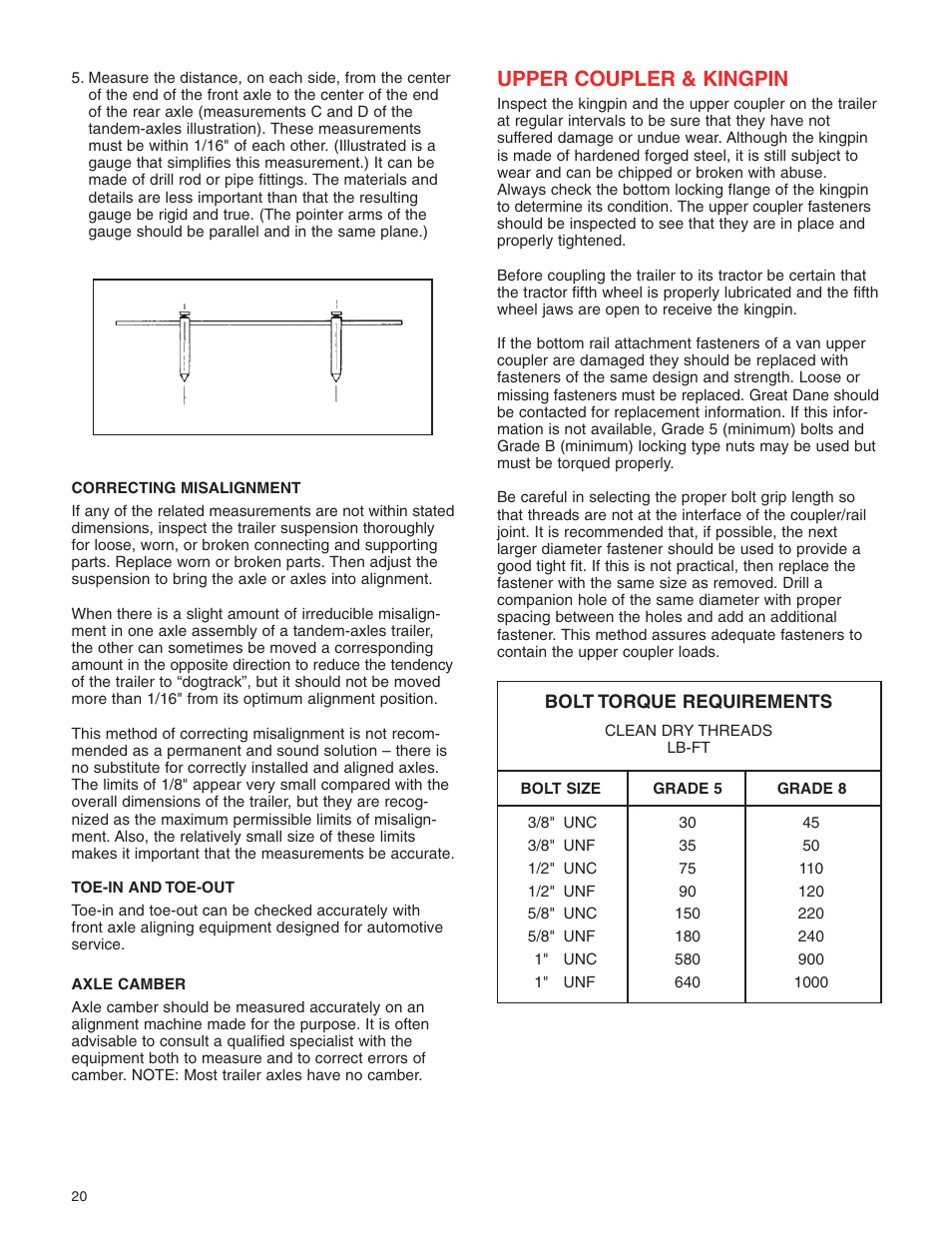 Upper coupler & kingpin | Great Dane 42101401 User Manual | Page 22 / 32