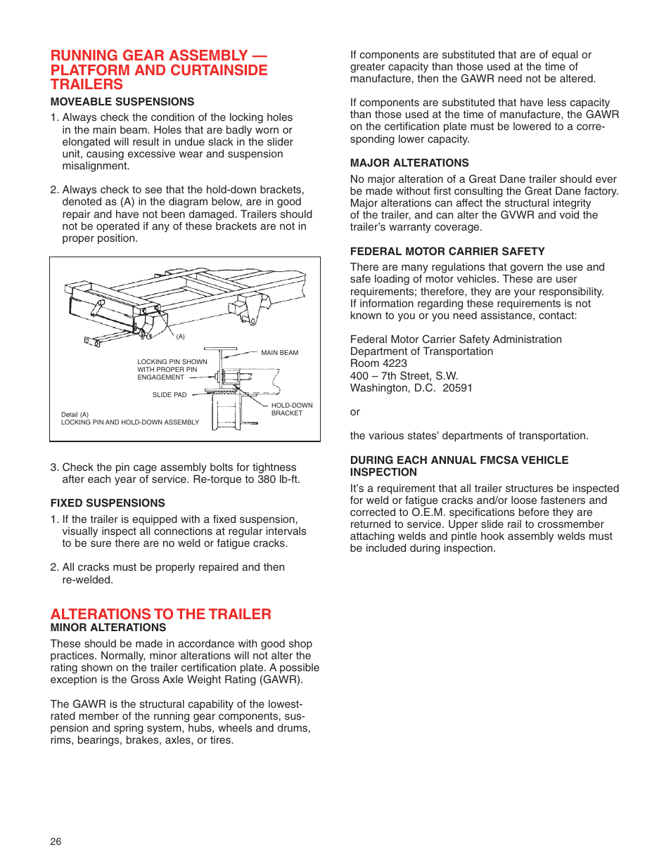 Alterations to the trailer | Great Dane 42101401 User Manual | Page 28 / 32