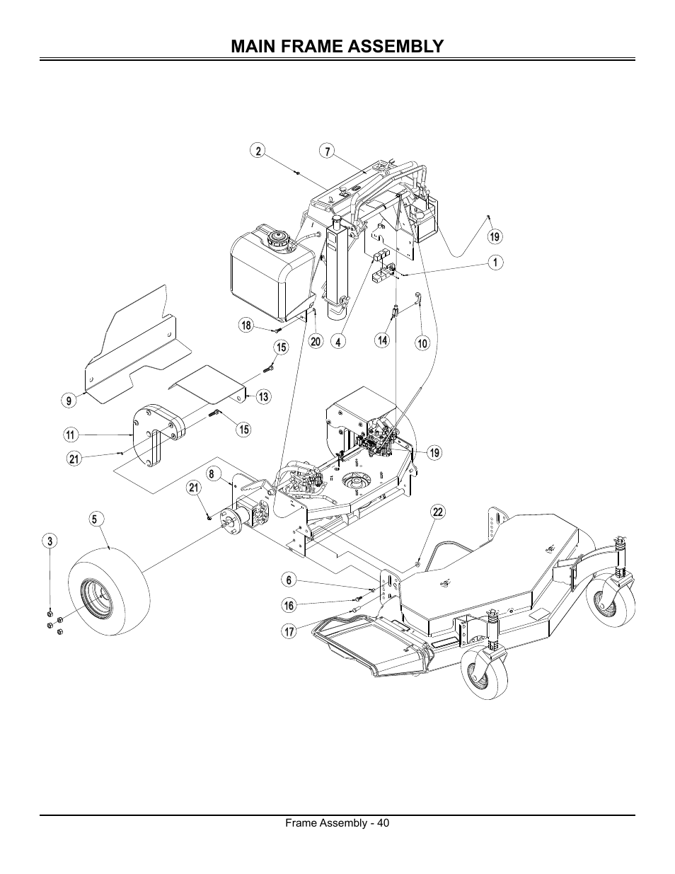 Main frame assembly | Great Dane Surfer GSRKW2352S User Manual | Page 42 / 65