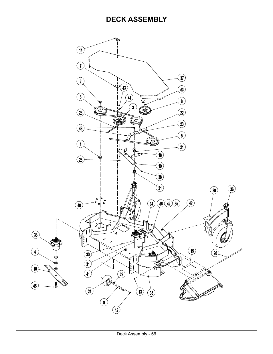 Deck assembly | Great Dane Surfer GSRKW2352S User Manual | Page 58 / 65