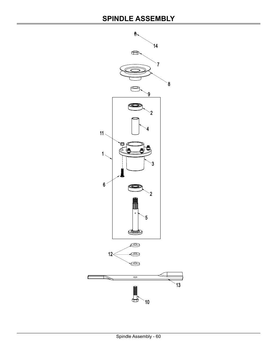 Spindle assembly | Great Dane Surfer GSRKW2352S User Manual | Page 62 / 65
